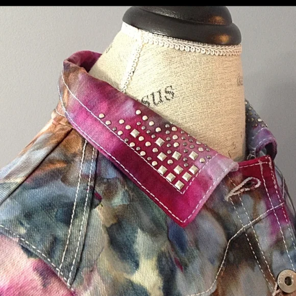 Hand Dyed Jean Jacket - Picture 3 of 5